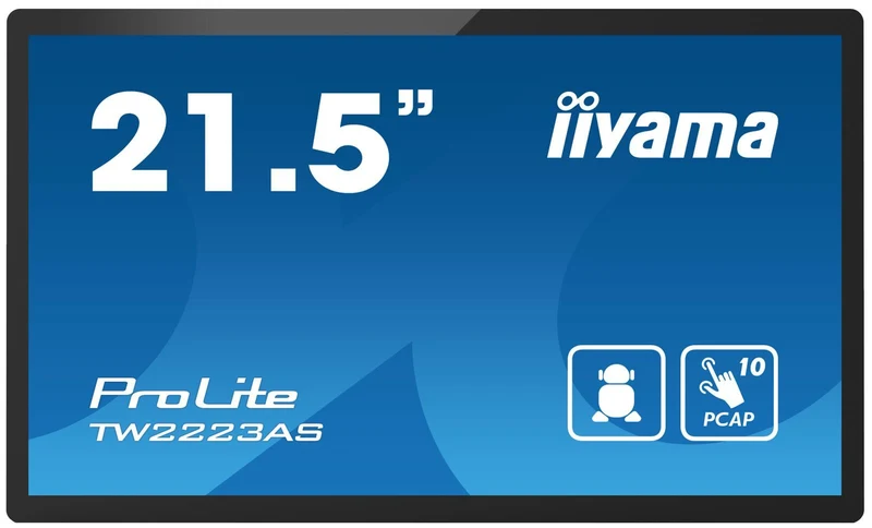 iiyama TW2223AS-B2 visualizzatore di messaggi Pannello piatto interattivo 54,6 cm (21.5") Wi-Fi 400 cd/m Full HD Nero Touch screen Processore integrato Android 12 24/7 [TW2223AS-B2]
