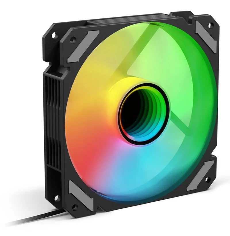 Sharkoon SHARK Mirror PWM RGB Case per computer Ventilatore 12 cm Nero 1 pz [SHARKMIRRORRGBFANBLACK]