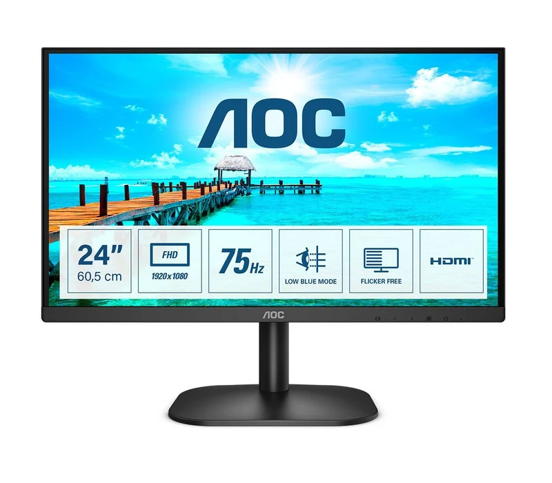 AOC B2 24B2XHM2 Monitor PC 60,5 cm (23.8") 1920 x 1080 Pixel Full HD LCD Nero [24B2XHM2]