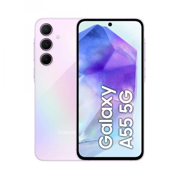 Samsung Galaxy A55 5G Display FHD+ Super AMOLED 6.6, Android 14, 8GB RAM, 256GB, Dual SIM, Batteria 5.000 mAh, Awesome Lilac [SM-A556BLVCEUE]