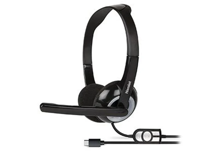 Hamlet HHEADMUS-C cuffia e auricolare Cablato A Padiglione Musica e Chiamate USB tipo-C Nero [HHEADMUS-C]