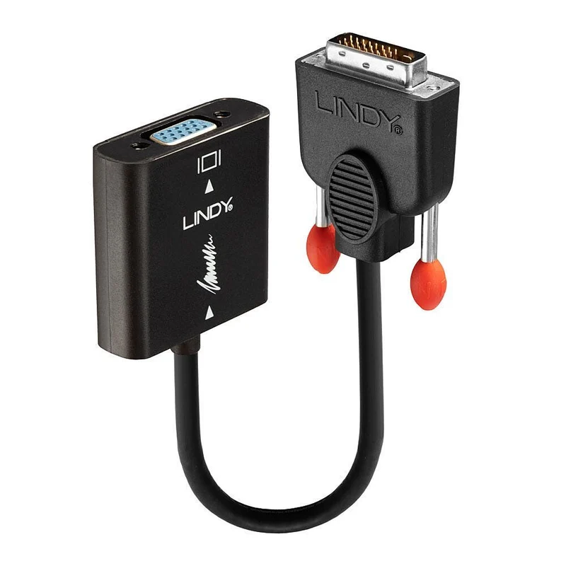 Lindy 38189 cavo e adattatore video 0,1 m DVI-D VGA (D-Sub) Nero [LINDY38189]