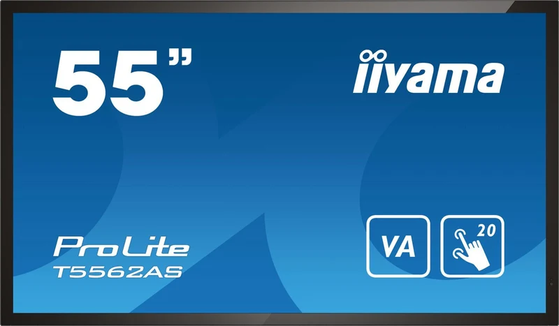 iiyama T5562AS-B1 visualizzatore di messaggi Pannello piatto interattivo 138,7 cm (54.6") VA 500 cd/m 4K Ultra HD Nero Touch screen Processore integrato Android 8.0 24/7 [T5562AS-B1]