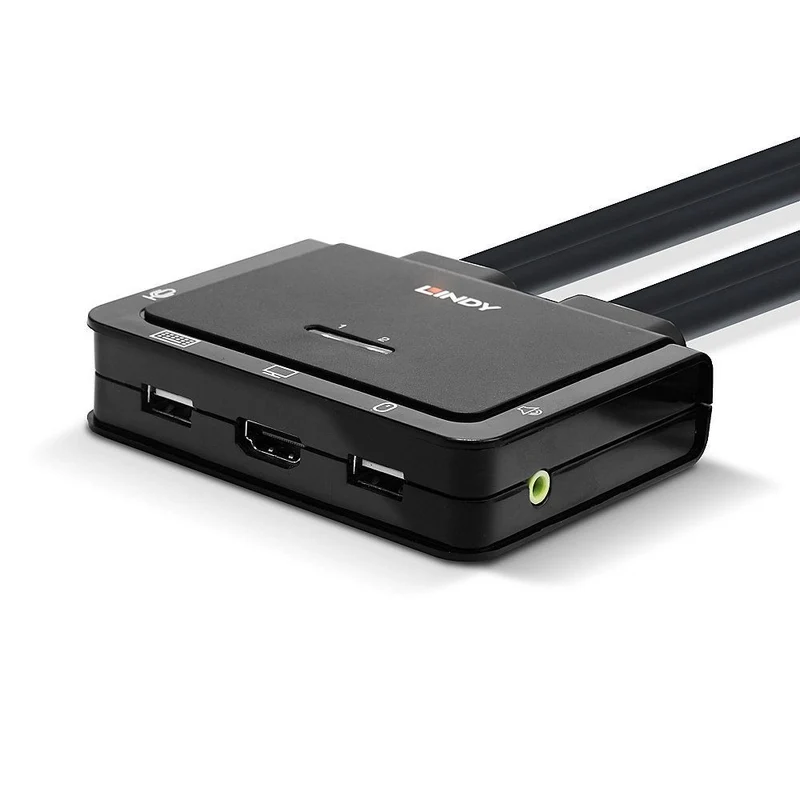 Lindy 42345 switch per keyboard-video-mouse (kvm) Montaggio rack Nero [LINDY42345]