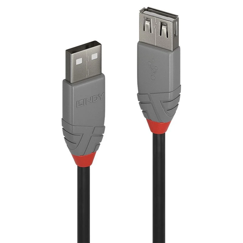 Lindy 36703 cavo USB 2 m USB 2.0 USB A Nero, Grigio [LINDY36703]