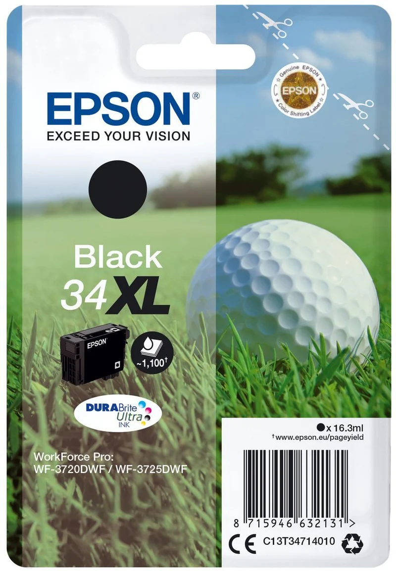 Epson Golf ball Inchiostro nero singolo DURABrite Ultra Pallina da golf 34XL [C13T34714010]