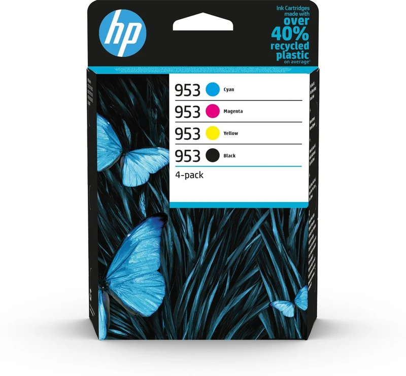 HP Confezione da 4 cartucce di inchiostro nero, ciano, magenta, giallo originali 953 [6ZC69AE]