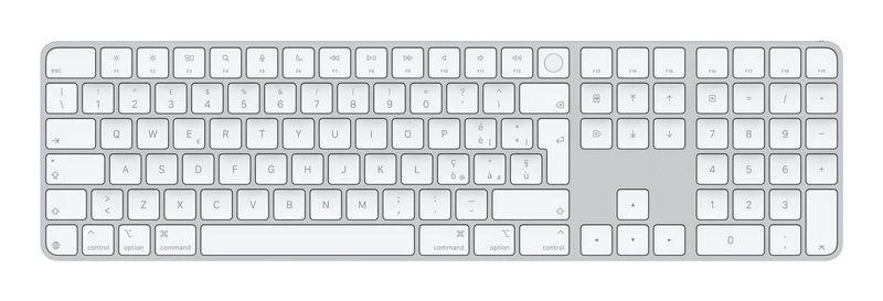 Apple Magic Keyboard con Touch ID e tastierino numerico per Mac con chip (USBC) - Italiano - Tasti bianchi [MXK73T/A]