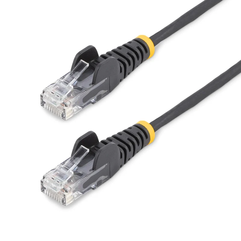 StarTech.com Cavo Ethernet CAT6 Nero da 5m; Patch UTP con Plug RJ45 Antigroviglio e Rilievi di Trazione, Cavo Lan Slim in Rame Puro 28AWG, Sottoposto a test Fluke