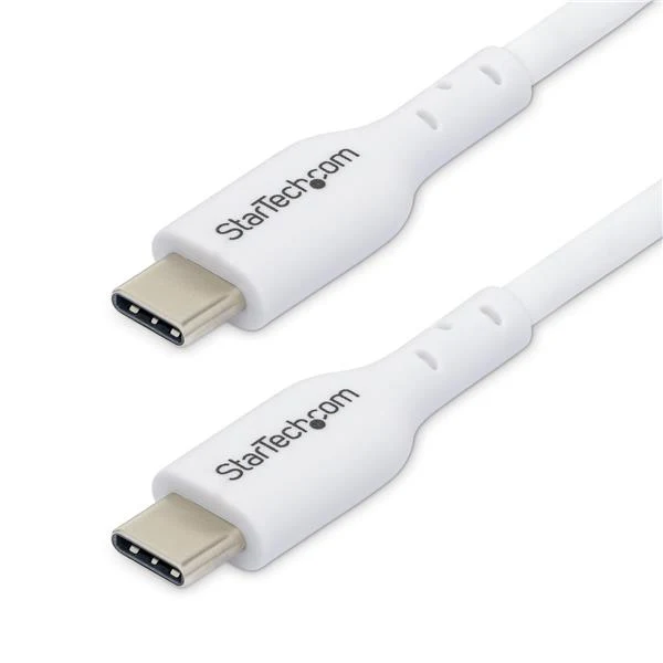 StarTech.com Cavo USB-C bianco da 1m, cavo di ricarica USB 2.0 Tipo-C per laptop, Power Delivery 60W 3A, rivestimento in TPE, cavo di trasferimento dati USB-C, M/M