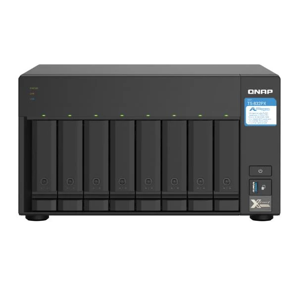 QNAP TS-832PX NAS Tower Annapurna Labs AL324 4 GB DDR4 0 TB QNAP Turbo System Alluminio, Nero