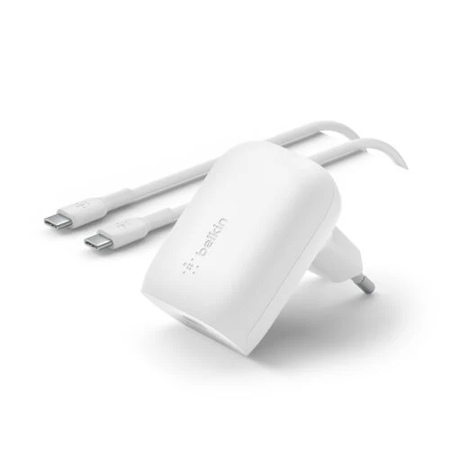 Caricabatterie Da Parete Con Pps Porta Usb-C Pd 30w 1m Pvc C-C - Bianco