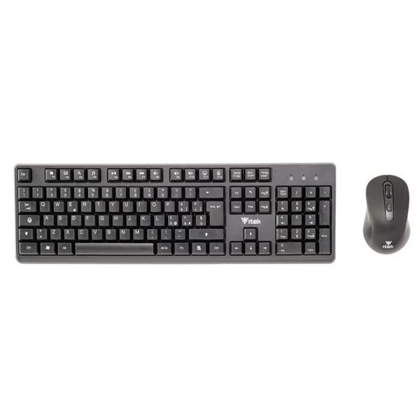 ITEK TASTIERA + MOUSE DEC W01 WIRELESS 2.4G MOUSE OTTICO 1600DPI TASTIERA MEMBRANA 105 TAST [ITKMDECW01]
