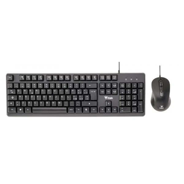 ITEK TASTIERA + MOUSE DEC C01 USB MOUSE OTTICO 3600DPI TASTIERA MEMBRANA 105 TASTI CAVO 1.5M [ITKMDECC01]