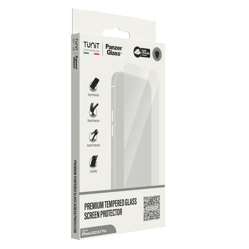 Vetro protettivo Premium Tunit SAFE. by PanzerGlass per iPhone 15 Pro