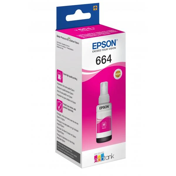 EPSON FLACONE INK MAGENTA 70ML PER SERIE L ECO TANK, T6641 [C13T664340]