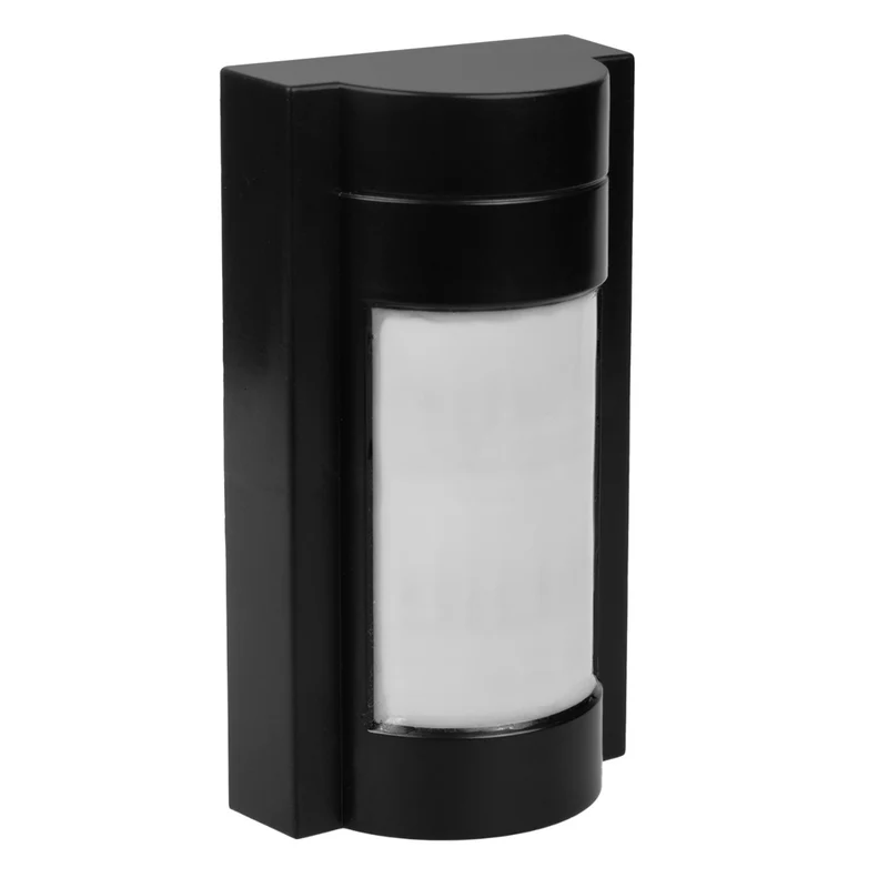 Maclean MCE385 Rilevatore di movimento PIR con portata fino a 12 m per uso esterno, a infrarossi, non rileva animali sotto i 20 kg, sensore crepuscolare, fino a 1200 W, IP65 nero