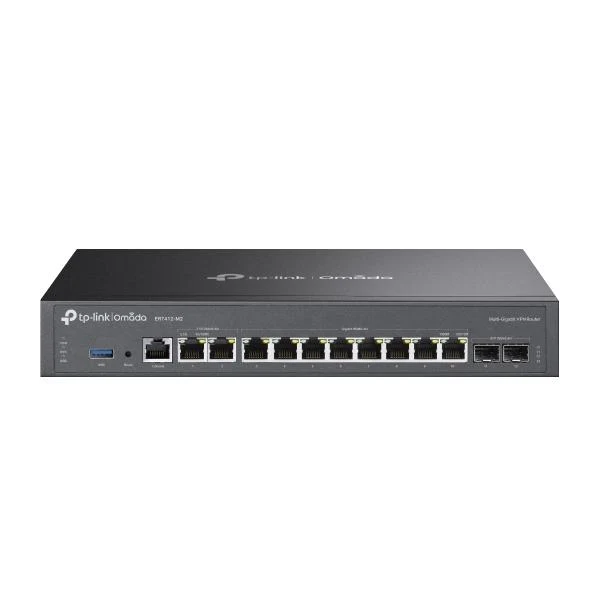 TP-Link - ER7412-M2 - Omada Multi-Gigabit VPN Router, 2 2.5G WAN/LAN RJ45 Port, 2 Gigabit SFP WAN/LAN Port, 8 Gigabit WAN/LAN RJ45 Ports, 1 USB 3.0 port, 1U 13-inch Rack-mountable Steel Case, Inte [ER7412-M2]