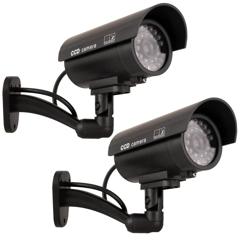 Telecamera fittizia IR9000 B IR LED nero lampeggiante, 2 pezzi