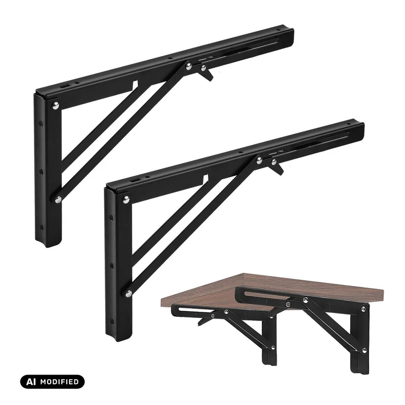 Supporto pieghevole per mensola a muro Maclean, min. 250 mm, max. 500 mm, max. 50 kg, 2 pezzi, MC-194