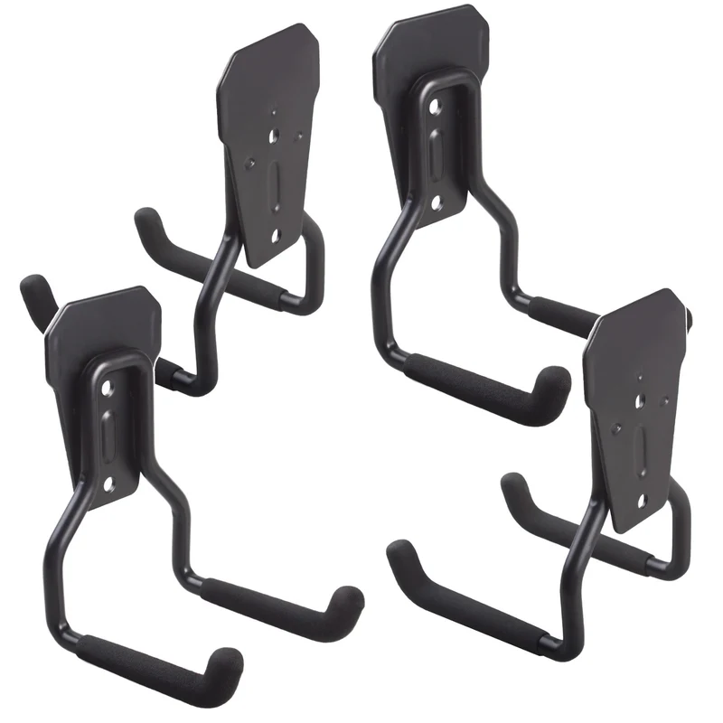 Gancio / appendioggetti da parete per garage Maclean, per pneumatici, attrezzi da giardino, scale, tubi da giardino, max. 35 kg, MC-439, 4 pezzi