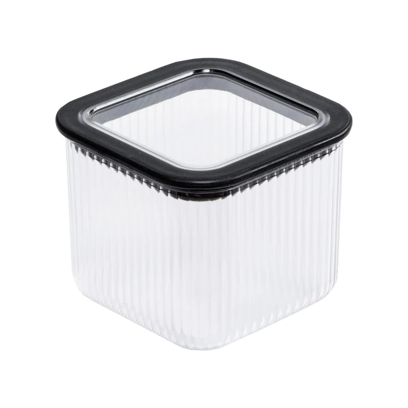 Contenitore da cucina Branq, per alimenti, 0,7 l, trasparente con guarnizione nera, Neroli