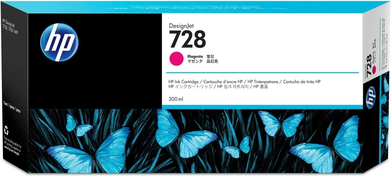 HP Cartuccia inchiostro magenta DesignJet 728, 300 ml [F9K16A]