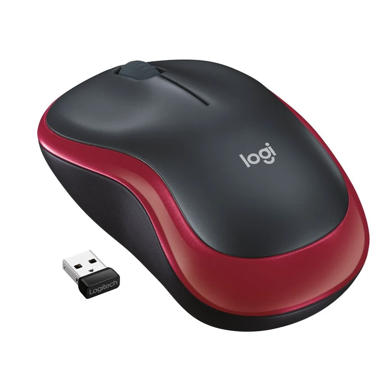 Logitech M185 mouse wireless (rosso) [910-002237]