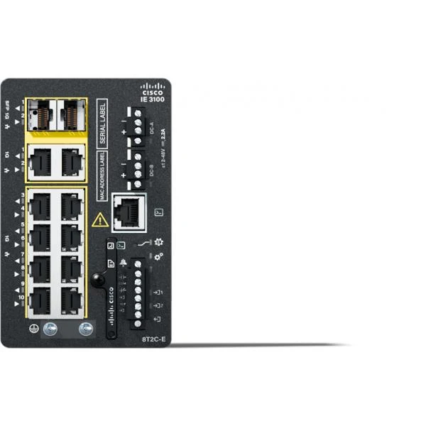 Cisco Catalyst IE-3100-8T2C-E switch di rete Gestito L2 Gigabit Ethernet (10/100/1000) Nero [IE-3100-8T2C-E]