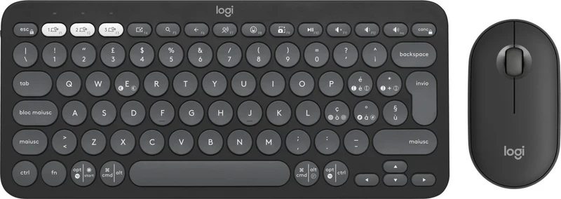 Logitech 920-012221 tastiera Mouse incluso Universale RF senza fili + Bluetooth QWERTY Italiano Grafite [920-012221]