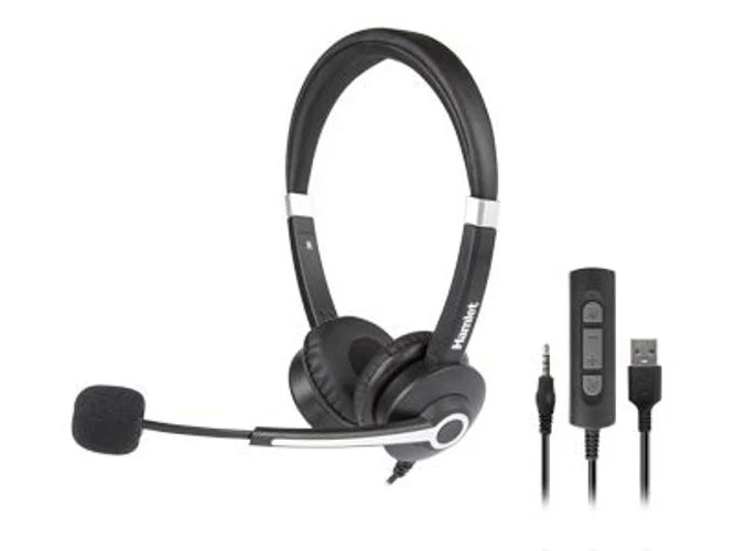 Hamlet HHEADM-UJS cuffia e auricolare Cablato A Padiglione Ufficio USB tipo A Nero [HHEADM-UJS]