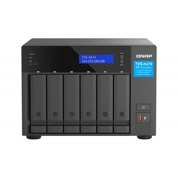 QNAP TVS-H674T-I5-32G server NAS e di archiviazione Tower Intel Core i5 i5-12400 32 GB DDR4 HDD QNAP QTS Nero [TVS-H674T-I5-32G]