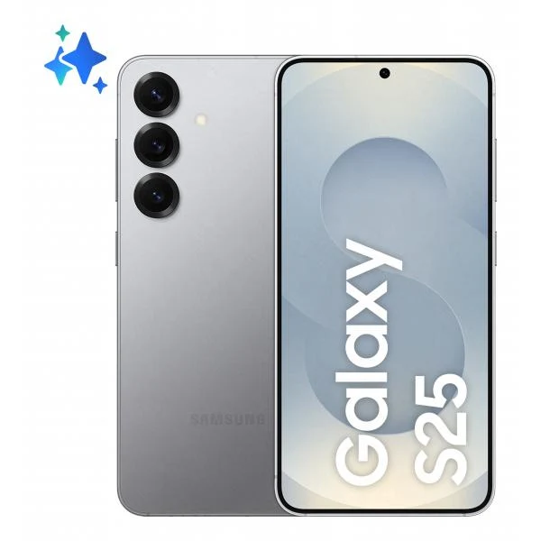 Samsung Galaxy S25 Smartphone AI, Display 6.2'' FHD+ Dynamic AMOLED 2X, Fotocamera 50MP, RAM 12GB, 128GB, 4.000 mAh, Silver shadow [SM-S931BZSDEUE]
