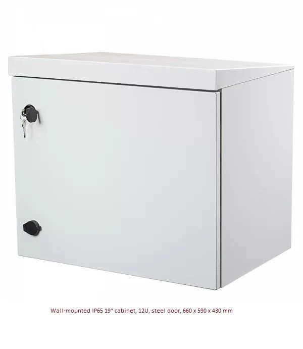 Rack 19''Wall-mounted IP65 12U steel door Prof.430 [AT-02575]