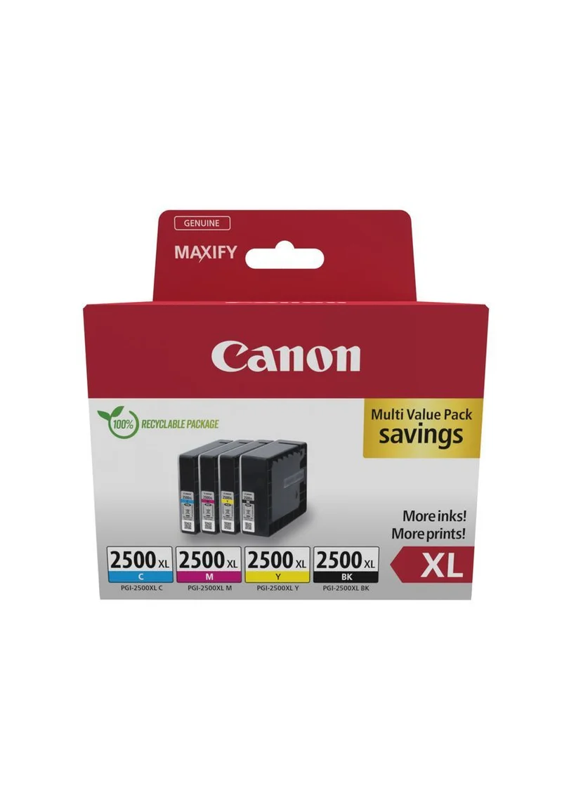 Canon 9254B010 cartuccia d'inchiostro 4 pz Originale Resa elevata (XL) Nero, Ciano, Magenta, Giallo [9254B010]