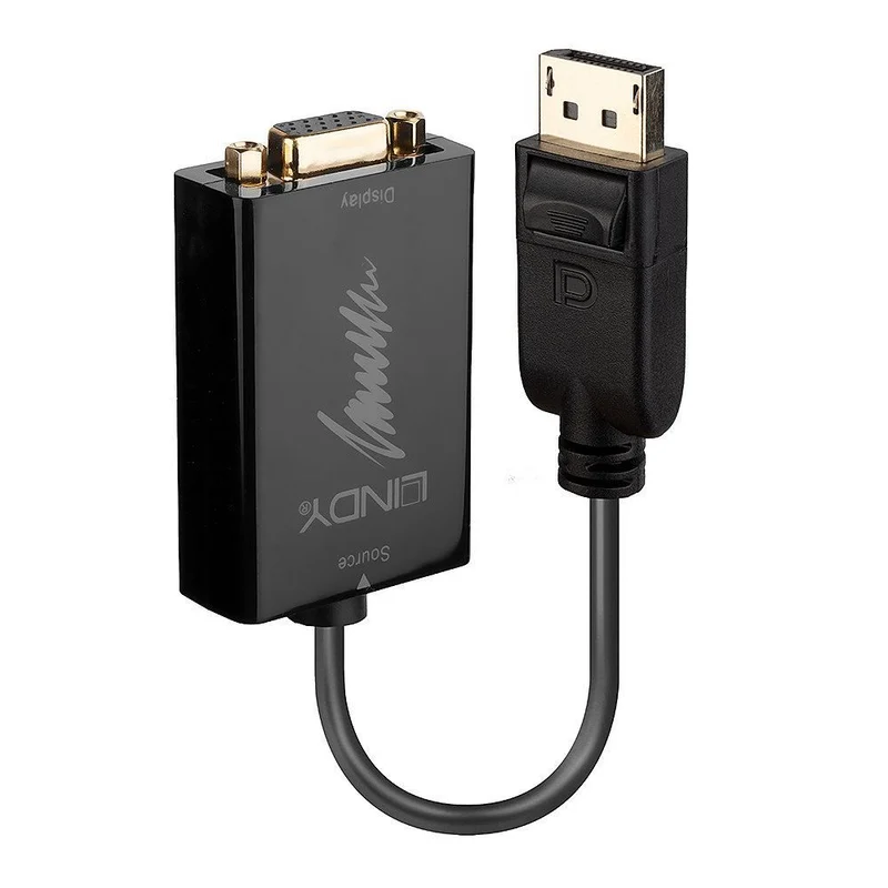 Lindy 41006 cavo e adattatore video 0,15 m VGA (D-Sub) DisplayPort Nero [LINDY41006]