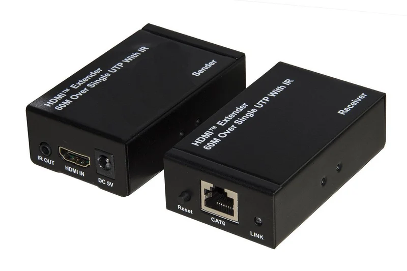 LINK Estensore Hdmi Tramite Cavo Rete Cat 6 Fino A 60 Metri 1080P Con Comando Infrarossi Alimentazione Del Ricevitore Poc (Power Over Cable) [LKEXT161]
