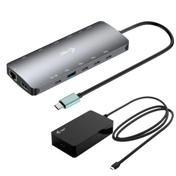 i-tec Metal USB-C Nano 3x Display Dock, 2x HDMI 1x USB-C video with Power Delivery 140W + Universal Charger 140 W [C31NANOTRIPLED140]