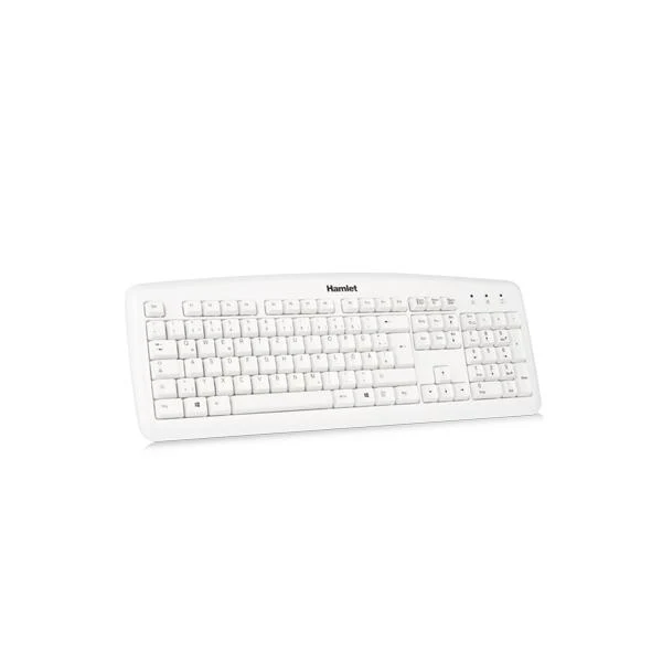 Hamlet Tastiera usb professionale con layout in lingua Tedesca colore bianco [XKKITA2-D1W-WH]