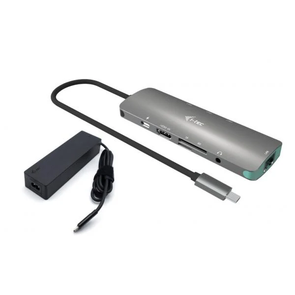 i-tec USB-C Metal Nano Docking Station 4K HDMI LAN with Power Delivery 100W + Universal Charger 100W [C31NANOLANPD100]