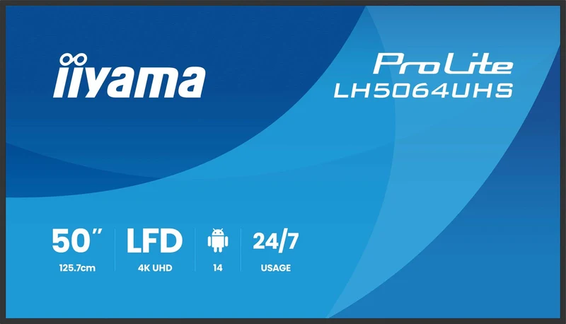 iiyama LH5564UHS-B1AG visualizzatore di messaggi Pannello piatto per segnaletica digitale 139,7 cm (55") Wi-Fi 500 cd/m 4K Ultra HD Nero Processore integrato Android 24/7 [LH5564UHS-B1AG]