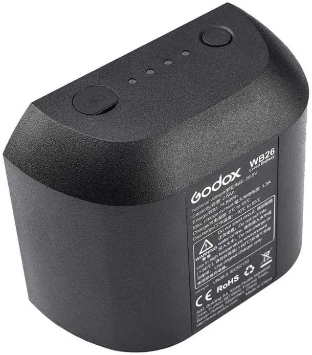 Godox WB26 Batteria Ricambio AD600Pro – Li-Ion Alta Capacità Quadralite Atlas 600 PRO