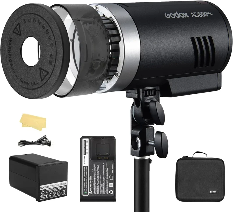 Godox AD300Pro TTL Flash Flash Portatile con Batteria 2.4G HSS 1/8000s, 3000-6000K, attacco bowens