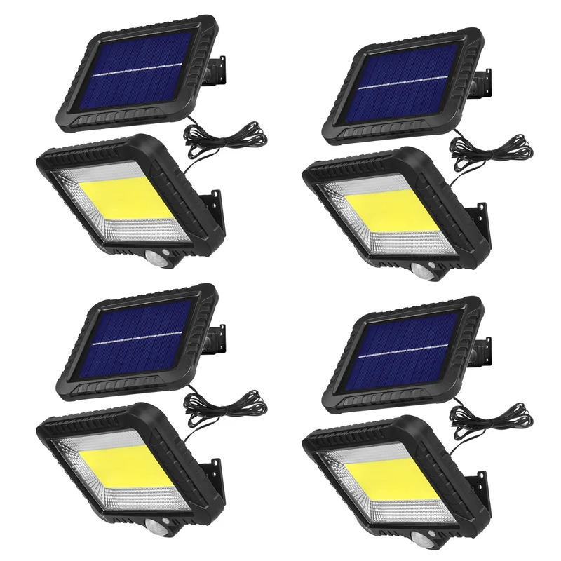 Proiettore solare a LED con sensore di movimento Maclean, IP44, 5W, 400lm, 6000K, batteria al litio 1300 mAh, 5,5V DC MCE438, 4 pezzi