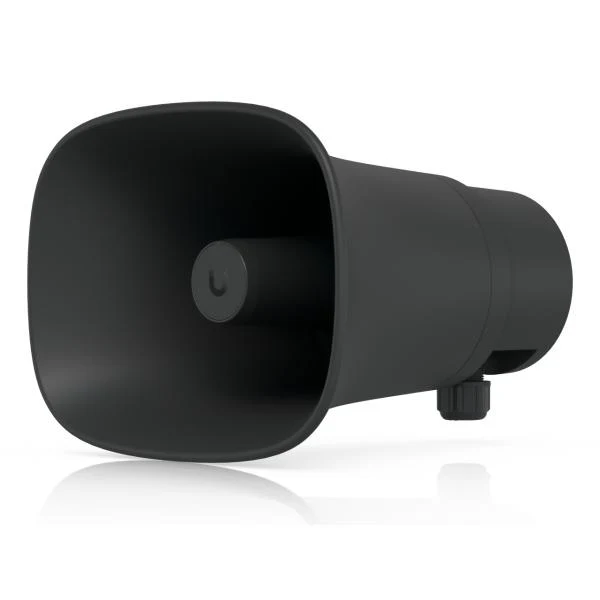 Ubiquiti - UP-AI-Horn-Speaker-B - Altoparlante a tromba PoE 120 dB per tutte le condizioni atmosferiche con funzionalità di allerta AI avanzata e opzioni di montaggio versatili su parete. angolo e pal [UP-AI-Horn-Speaker-B]