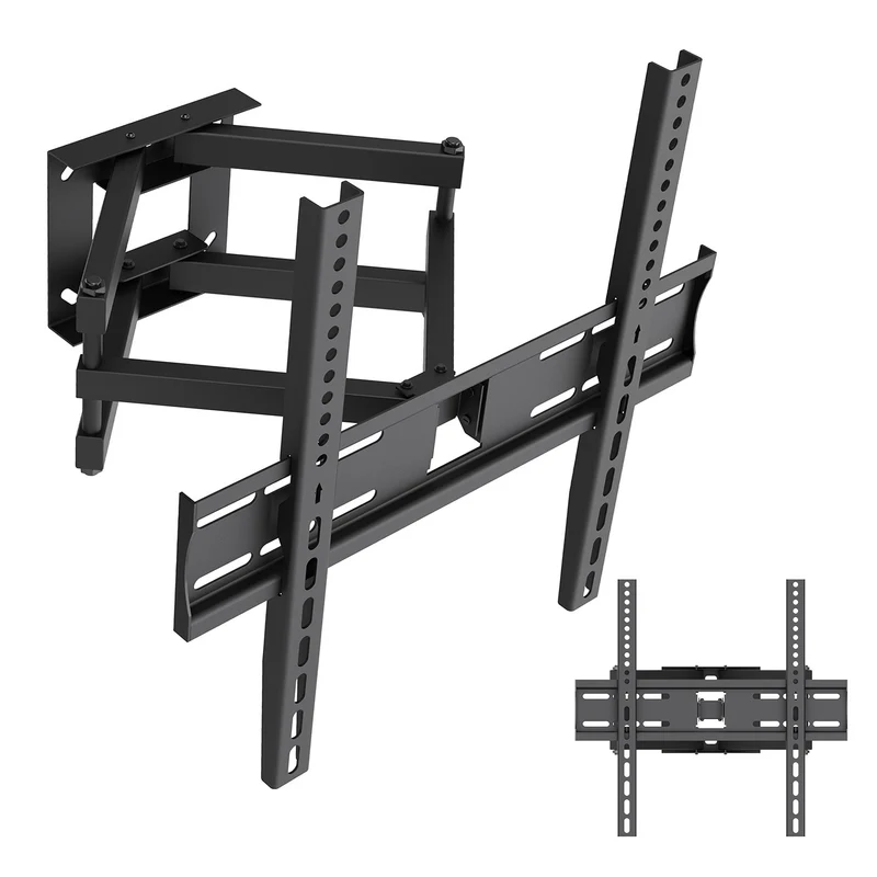 Supporto / gancio per TV Maclean, VESA max 400x400, 32-70", fino a 40 kg, nero, regolazione dell'inclinazione da +12° a -12° e della rotazione da +60° a -60°, MC-192