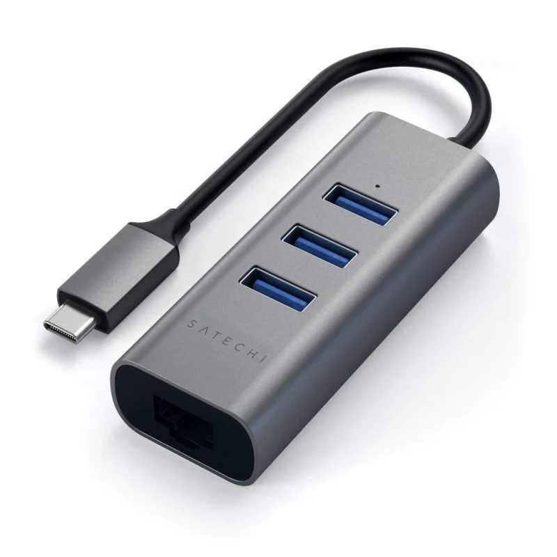 Hub USB di Tipo C 2 in 1 con Ethernet - Grigio Siderale