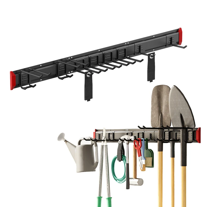 Organizer da parete per attrezzi Maclean, in acciaio, carico massimo 228 kg, larghezza 1222 mm, MC-179