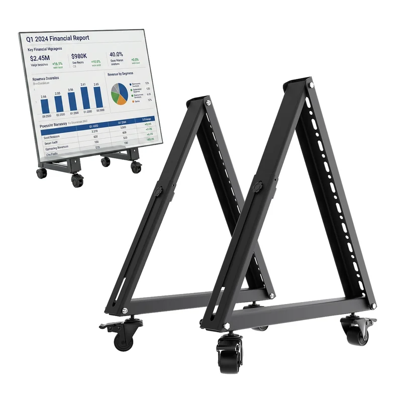 Carrello / supporto da pavimento per TV Maclean, 37-80", VESA max. 800x400, max. 75 kg, mobile, ruote bloccabili, MC-183