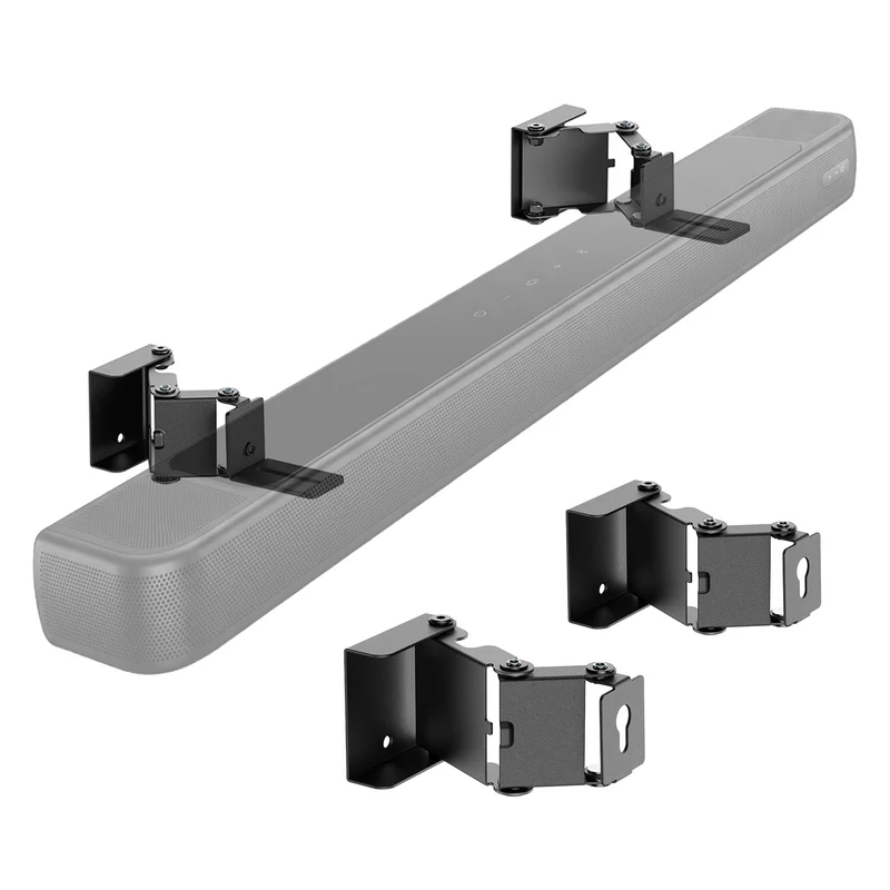 Supporto / gancio da parete per soundbar Maclean, regolazione dell'angolo da +8° a -8°, carico massimo 10 kg, in acciaio, MC-177